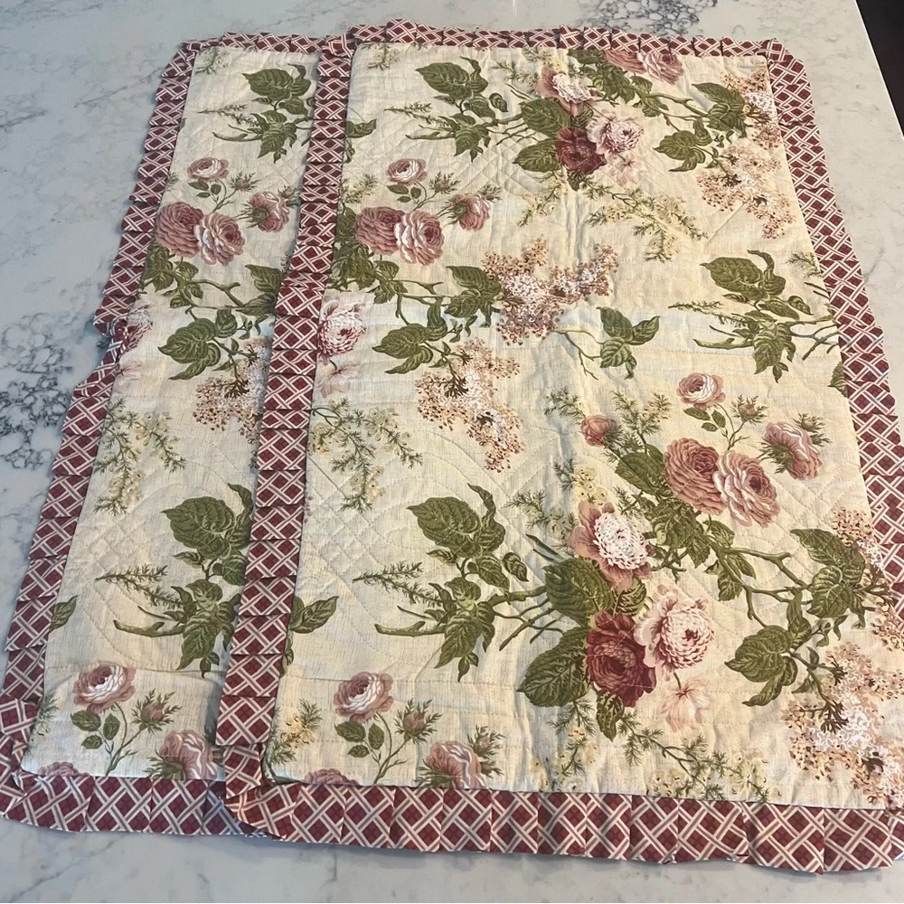 Waverly Floral Cottage King Bedding Reversible Shams, Quilted Comforter, Skirt